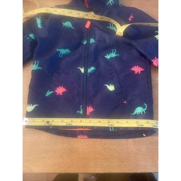 Carter's Classic Unique 3T Blue Dinosaur Rain jacket Hooded Coat Toddler Carters - Picture 4 of 12